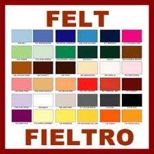 Felt cloth colours and sizes